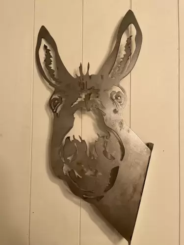 Peek-A-Boo Donkey Metal Sign