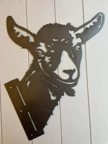 Peek-A-Boo Goat Metal Sign